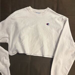 Champion Classic White Cropped Crewneck